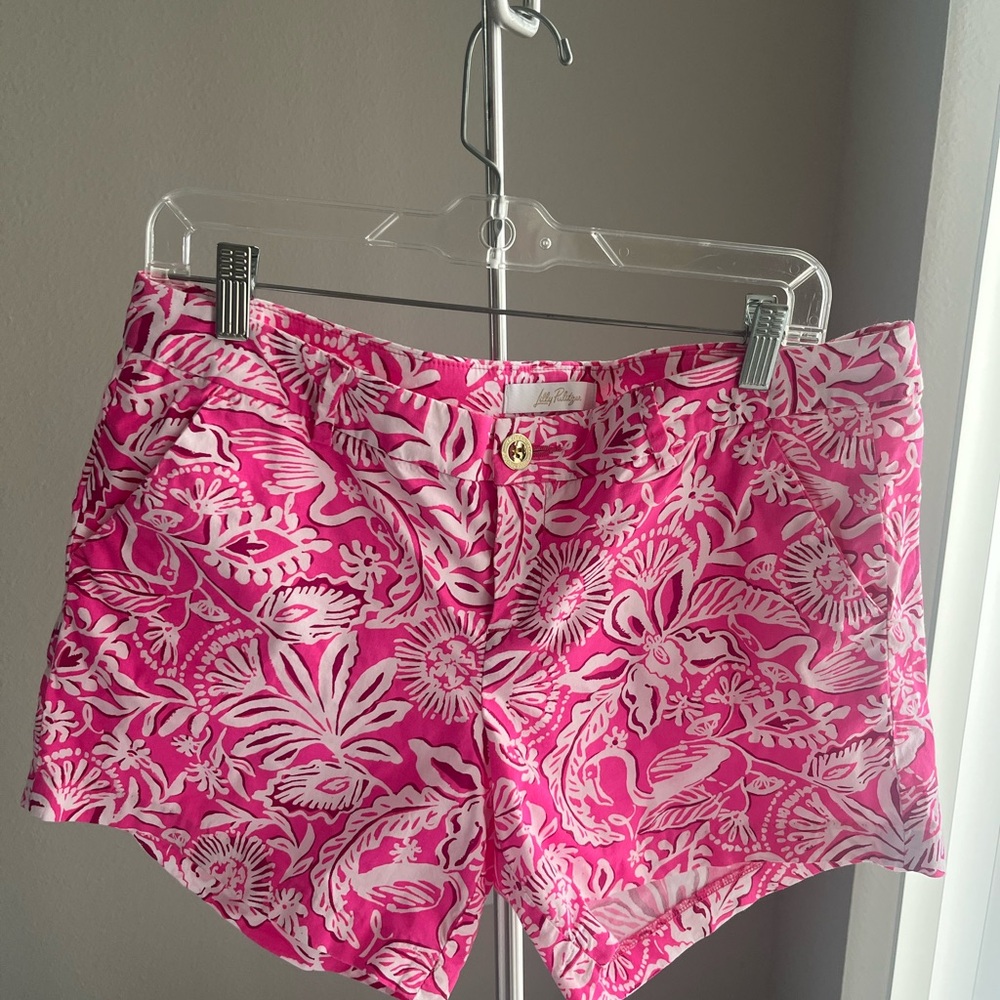 Lilly Pulitzer Pink and White Floral Shorts